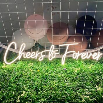 Cheers to Forever LED-Neonschild für Hochzeit Feier