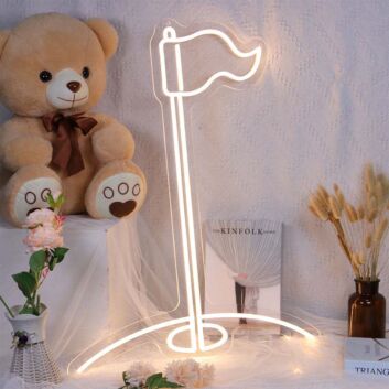 Flaggen LED Neonschild im minimalistischen Design als ruhige Wandbeleuchtung für moderne Wohnräume