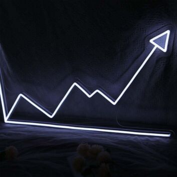 Trend LED Neonschild im minimalistischen Linien Design als ruhige Wandbeleuchtung für moderne Wohn oder Arbeitsräume