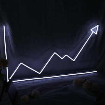 Trend LED Neonschild im minimalistischen Linien Design als ruhige Wandbeleuchtung für moderne Wohn oder Arbeitsräume