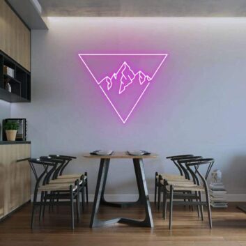 Bergpanorama LED-Neonschild im Dreieck