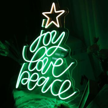joy love peace LED-Neonschild Weihnachten Wohnzimmer