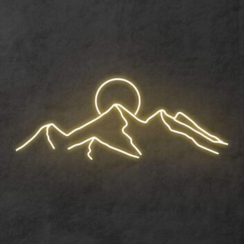 Berglandschaft mit Sonne LED-Neonschild Wohnzimmer Büro