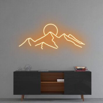 Berglandschaft mit Sonne LED-Neonschild Wohnzimmer Büro