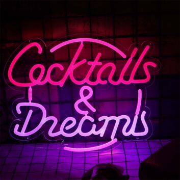 Cocktails & Dreams LED-Neonschild für Bar Club