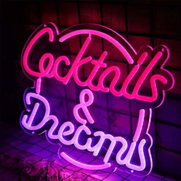 Cocktails &amp; Dreams LED-Neonschild für Bar Club