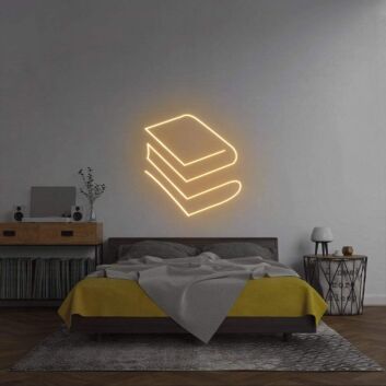 gestapelte Bücher LED-Neonschild Schlafzimmer Arbeitszimmer