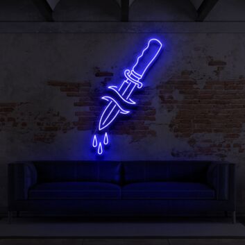 Dolch mit Blutstropfen LED-Neonschild für Bar Tattoo Studio