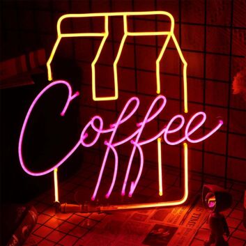 Coffee LED-Neonschild mit Kaffeebeutel