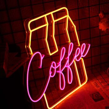 Kaffeebecher LED Neonschild für Café und Küche