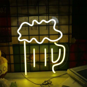 Bierkrug mit Schaum LED-Neonschild Bar Wohnzimmer