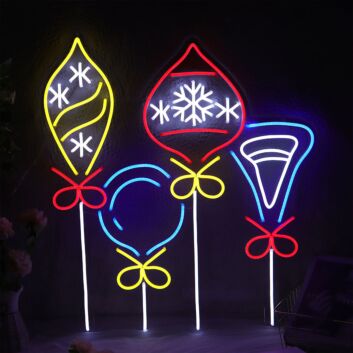 Christmas Candy Lollipop LED Neon Sign for Holiday Home Wall Decor Light