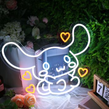 Cute Elephant LED Neon Sign with Heart Accents for Nursery Kids Room Bedroom Wall Decor