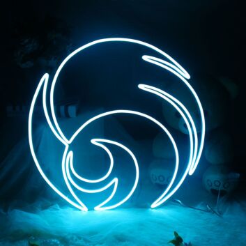 Abstract Ocean Wave LED Neon Sign Blue Minimalist Sea Inspired Wall Decor for Bedroom Living Room and Modern Home