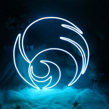 Abstract Ocean Wave LED Neon Sign Blue Minimalist Sea Inspired Wall Decor for Bedroom Living Room and Modern Home