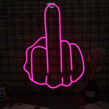 Abstrakte Handgeste LED Neonlicht in Pink für moderne Wanddekoration