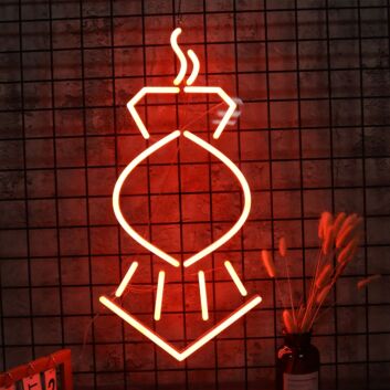 Abstraktes Symbol LED Neonlicht in Orange für moderne Wanddekoration
