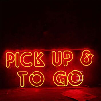 PICK UP &amp; TO GO LED-Neonschild für Restaurant Cafe