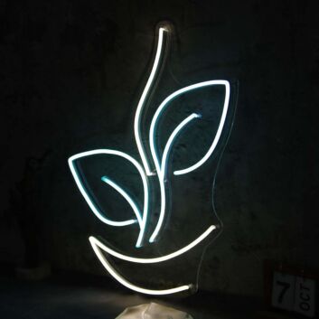 Modernes LED Neonschild Pflanzen Motiv für Wohnzimmer und Studio