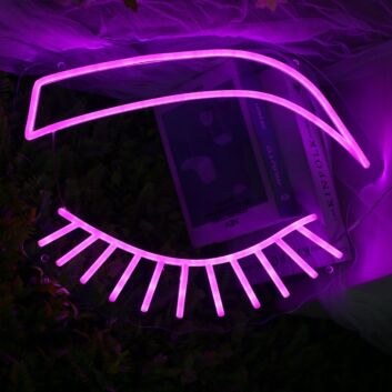 geschlossenes Auge mit Wimpern LED-Neonschild Schlafzimmer