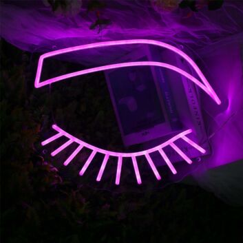 geschlossenes Auge mit Wimpern LED-Neonschild Schlafzimmer