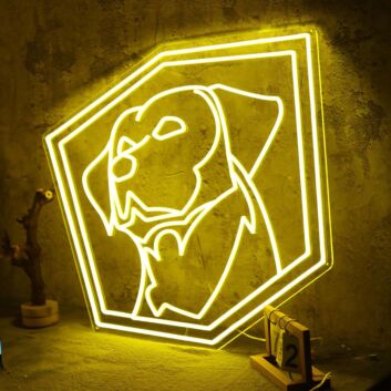 Abstract Dog LED Neon Sign Modern Dog Portrait Neon Wall Decor for Pet Lovers Home Living Room and Studio