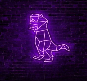 T-Rex Dinosaur LED-Neonschild für Kinderzimmer und Gaming Raum