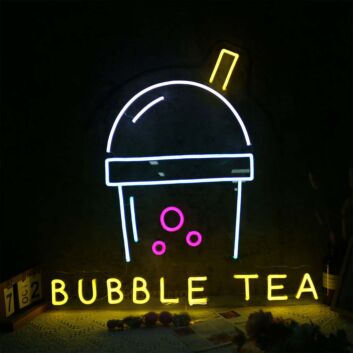 Bubble Tea LED Neon Sign Boba Drink Neon Wall Decor for Bubble Tea Shop Cafe Drink Bar and Home Kitchen