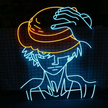 Modernes LED Neonschild mit abstraktem Portrait und Bananen Motiv dekorative Wandbeleuchtung