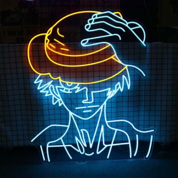 Modernes LED Neonschild mit abstraktem Portrait und Bananen Motiv dekorative Wandbeleuchtung