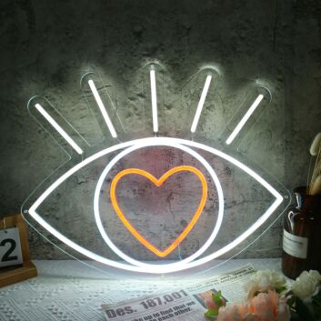 Auge mit Herzsymbol LED-Neonschild Wohnzimmer Schlafzimmer