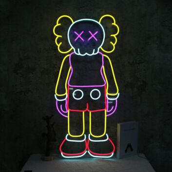Modernes LED Neonschild abstrakte Figur kunstvolle Neon Wanddekoration im Pop Art Stil