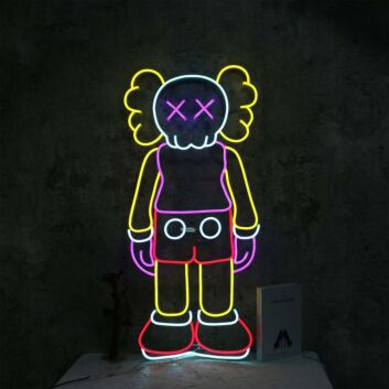 Modernes LED Neonschild abstrakte Figur kunstvolle Neon Wanddekoration im Pop Art Stil