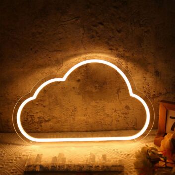 Dekoratives LED Neonschild in Wolkenform warmweißes Neon Wandlicht für Schlafzimmer Kinderzimmer oder Wohnraum