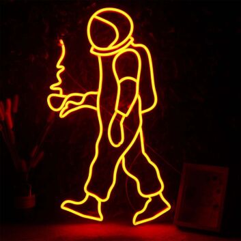 Astronaut mit Kaffeetasse LED-Neonschild Wohnzimmer Bar