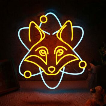 Modernes LED Neonschild Fuchs Motiv abstraktes Neon Wandlicht für Wohnzimmer Schlafzimmer Café oder Geschäft