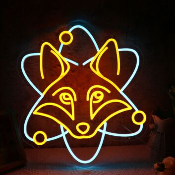 Modernes LED Neonschild Fuchs Motiv abstraktes Neon Wandlicht für Wohnzimmer Schlafzimmer Café oder Geschäft