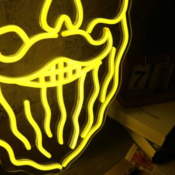 Dekoratives LED Neonschild Barbershop Königsgesicht mit Krone und Schere modernes Neon Wandlicht für Friseur Salon Tattoo Studio oder Bar