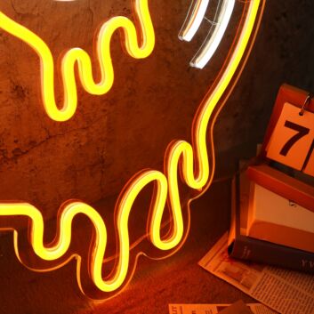 Modernes LED Neonschild Schallplatte mit Noten Retro Musik Motiv stilvolle Wanddekoration
