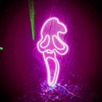 Schreckmaske LED-Neonschild für Halloween
