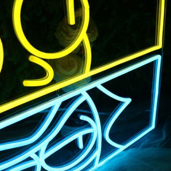 Modernes LED Neonschild abstraktes Gesicht Design künstlerisches Neon Wandlicht für Wohnzimmer Studio oder kreative Räume