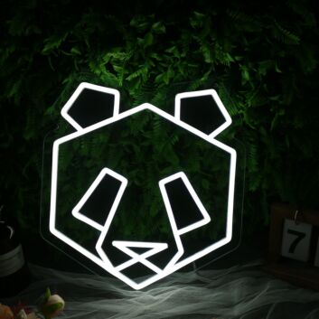 Minimalistisches LED Neonschild Panda Gesicht modernes Neon Wandlicht für Wohnzimmer Schlafzimmer oder stilvolle Wohnräume