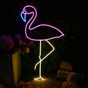 Elegantes LED Neonschild Flamingo Motiv modernes Neon Wandlicht für Wohnzimmer Schlafzimmer oder stilvolle Wohnräume