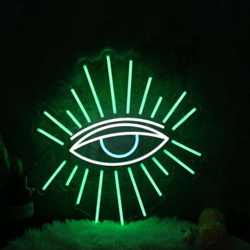 Abstraktes Auge LED Neonschild als moderne Wanddekoration für Wohnzimmer Schlafzimmer und kreative Räume