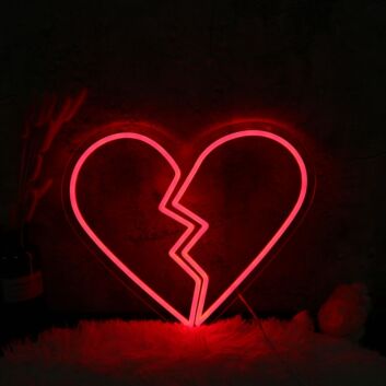 Broken Heart LED Neonschild Herz Motiv Neon Wandlicht für Schlafzimmer Wohnzimmer oder Bar