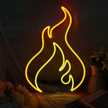 Flammenform LED Neonschild Abstraktes Feuer Motiv Neon Wandlicht
