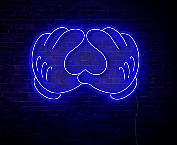 Herzform Handgeste LED-Neonschild Wohnzimmer Schlafzimmer