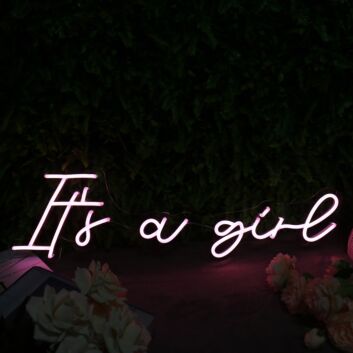 It&#039;s a girl LED-Neonschild Babyshower