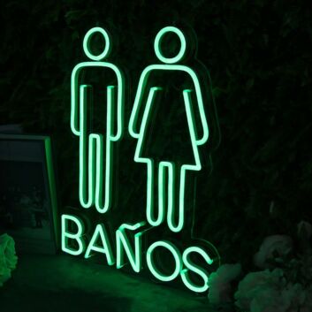 LED Neonschild WC Symbol Herren und Damen Neon Wandlicht für Bar Restaurant oder Café