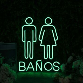 LED Neonschild WC Symbol Herren und Damen Neon Wandlicht für Bar Restaurant oder Café